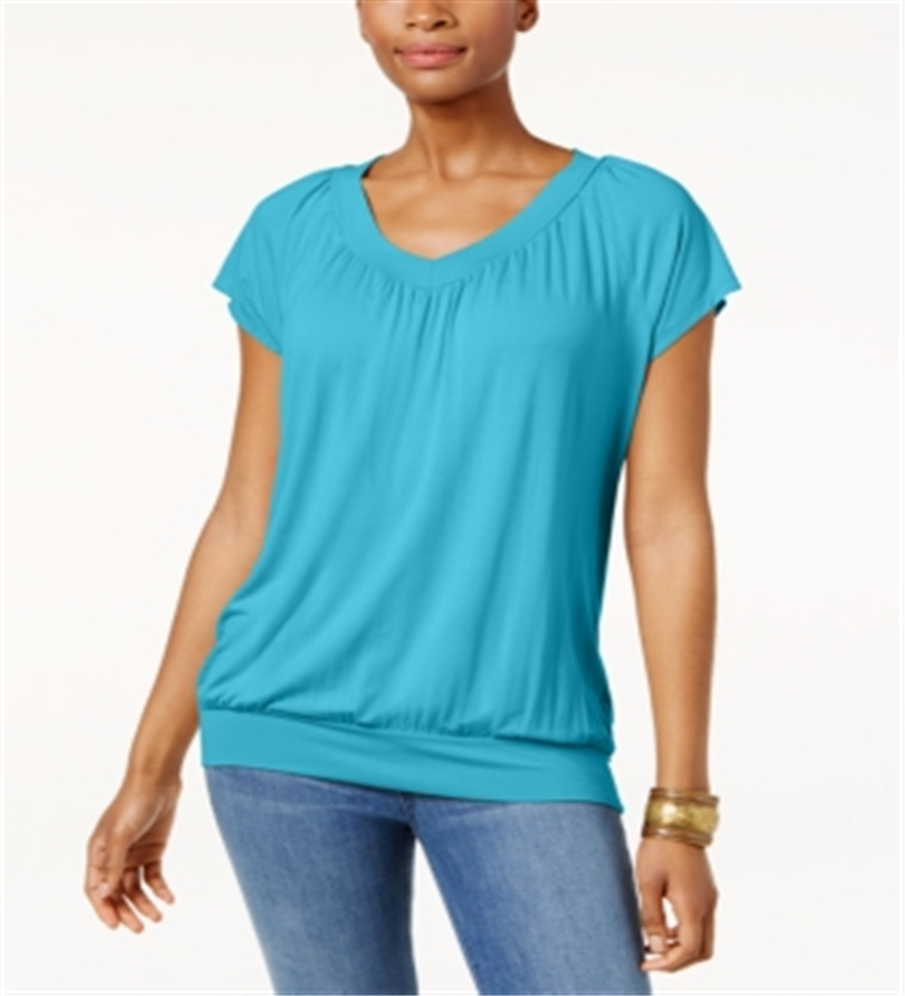 Camiseta feminina Blusa JM Collection Azul Tamanho XS