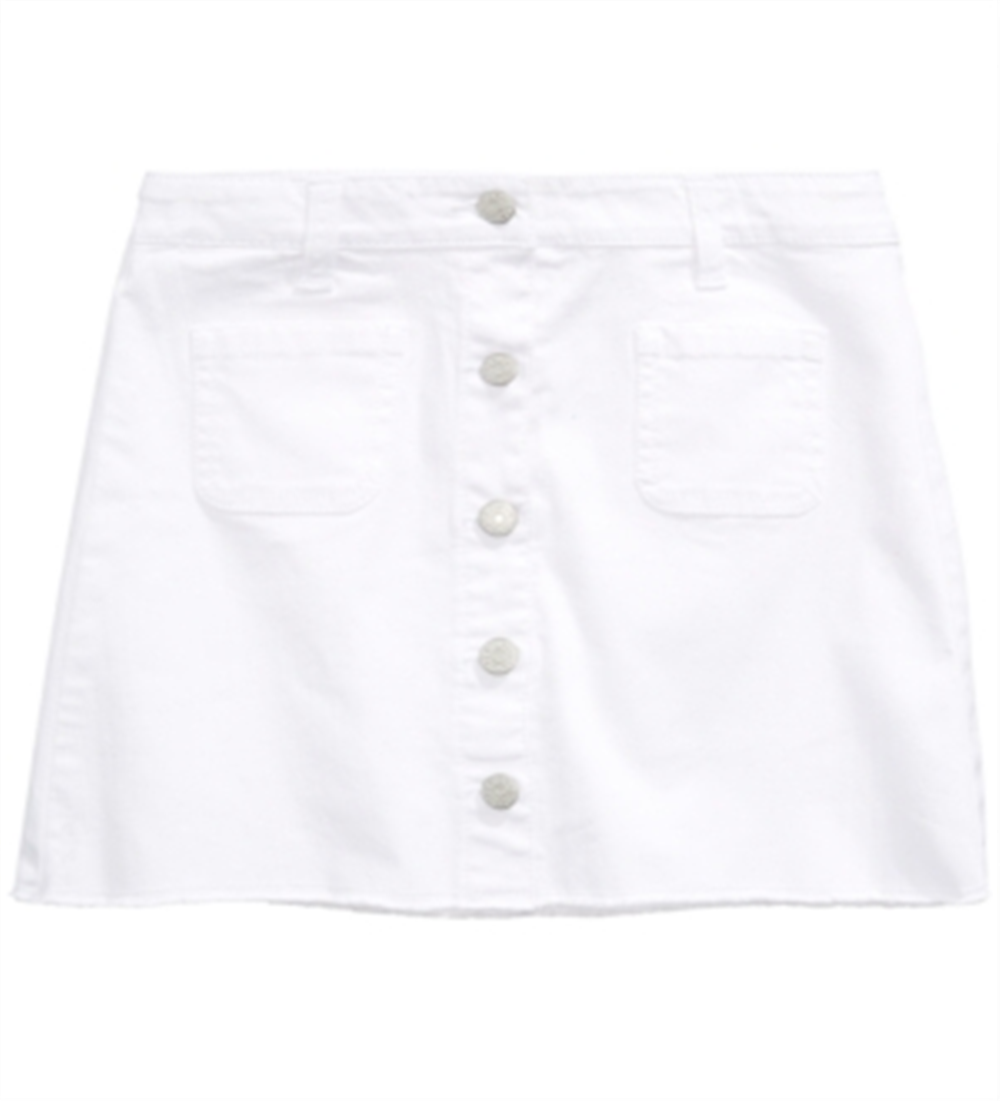 Saia jeans frontal Epic Threads Big Girl's Butto, branca, tamanho 7