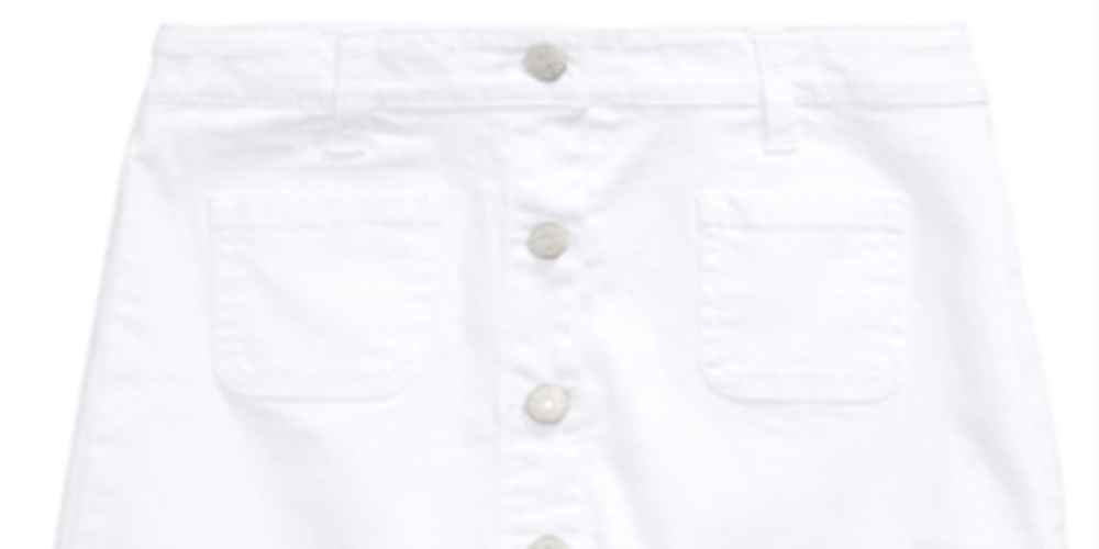 Saia jeans frontal Epic Threads Big Girl's Butto, branca, tamanho 7