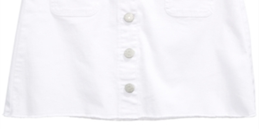Saia jeans frontal Epic Threads Big Girl's Butto, branca, tamanho 7