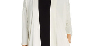 Eileen Fisher Women's Tencel Open Front Cardigan White Size Large