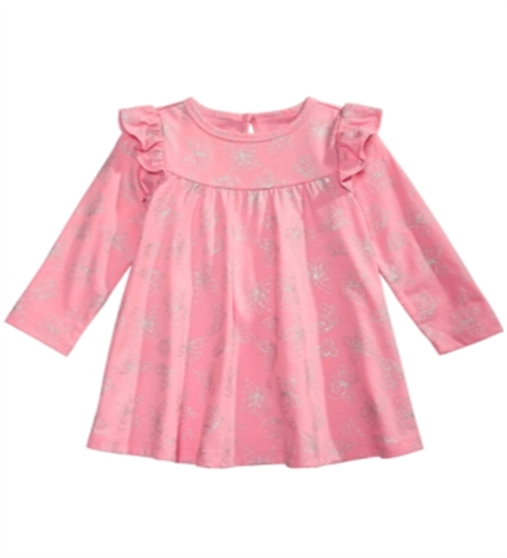 Vestido estampado de borboleta para bebê First Impressions, rosa, tamanho 3-6 meses