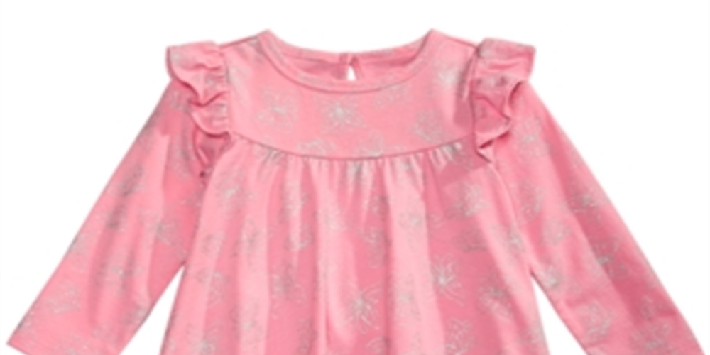 Vestido estampado de borboleta para bebê First Impressions, rosa, tamanho 3-6 meses