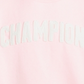 Moletom com estampa de logotipo Champion para meninas com acabamento em lã sintética Sherpa, rosa, tamanho 6