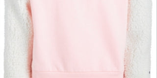 Moletom com estampa de logotipo Champion para meninas com acabamento em lã sintética Sherpa, rosa, tamanho 6