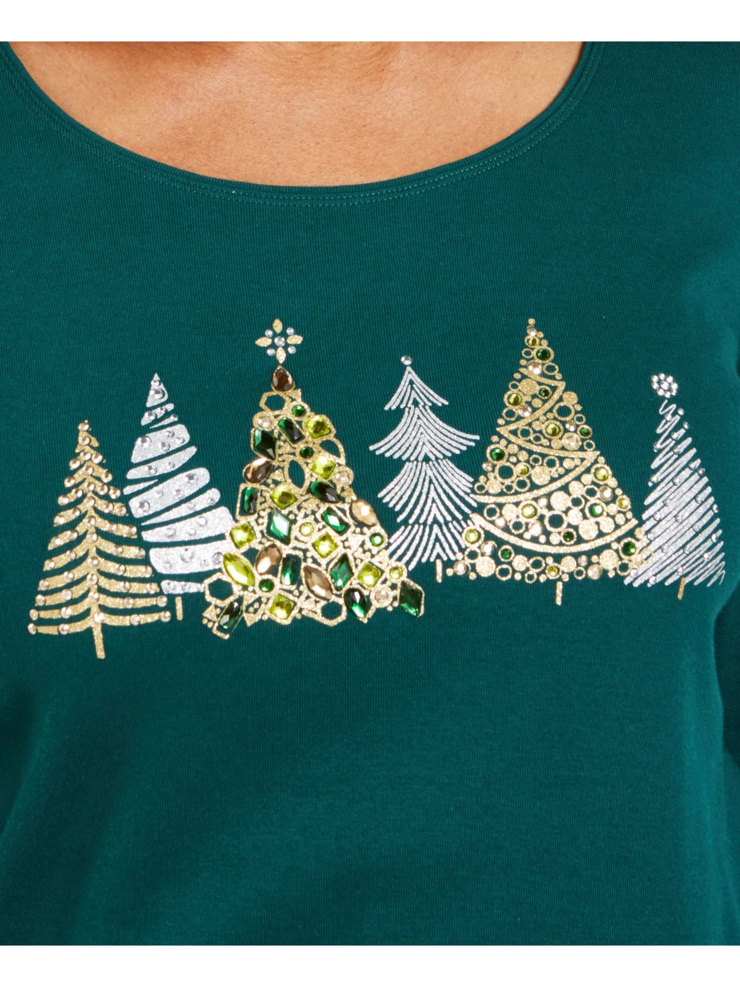 Karen Scott Suéter Feminino Estampado Manga Longa Verde Tamanho X-G