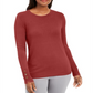 Suéter feminino JM Collection com punho de botão e gola redonda, vermelho, tamanho extragrande