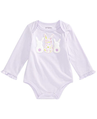 Body Infantil Coelhinhos Primeiras Impressões Roxo Tamanho 0-3 Meses