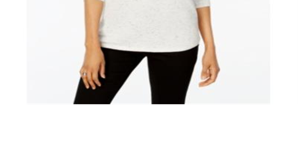 Karen Scott Suéter Feminino Manga Longa Bainha Curva Branco Tamanho Pequeno G