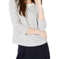 Camisa listrada feminina Maison Jules com manga 3/4, branca, tamanho pequeno