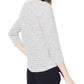 Camisa listrada feminina Maison Jules com manga 3/4, branca, tamanho pequeno