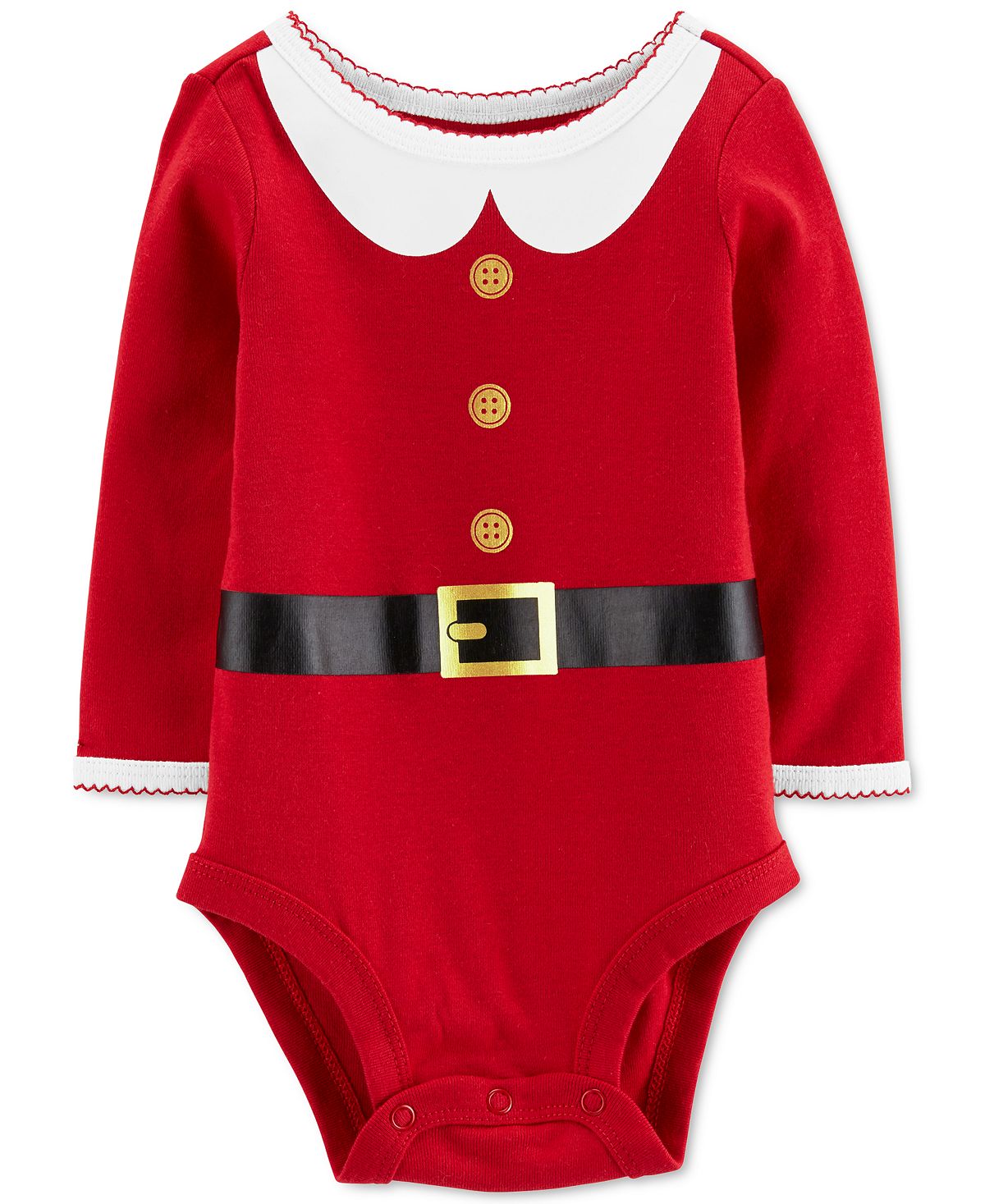Conjunto de macacão infantil Carter's para meninas, macacão de Papai Noel, vermelho, tamanho 6 meses
