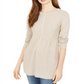 Suéter túnica feminino estilo &amp; co com pontos mistos bege tamanho PP