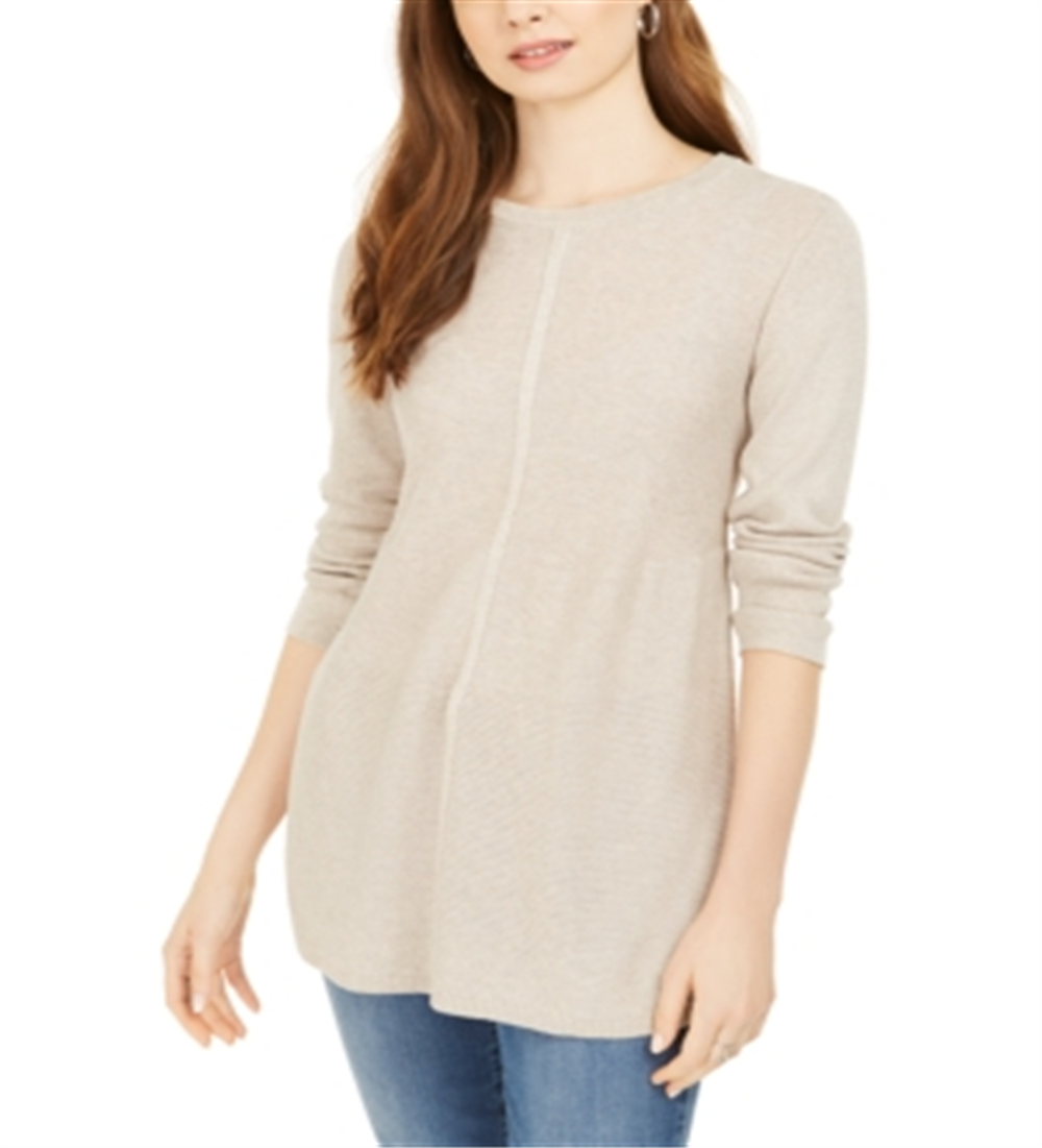 Suéter túnica feminino estilo &amp; co com pontos mistos bege tamanho PP