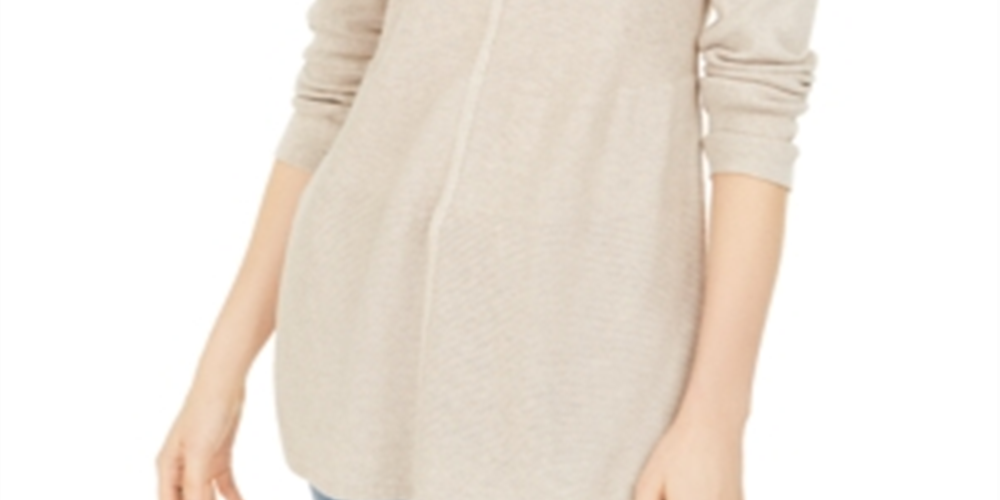 Suéter túnica feminino estilo &amp; co com pontos mistos bege tamanho PP