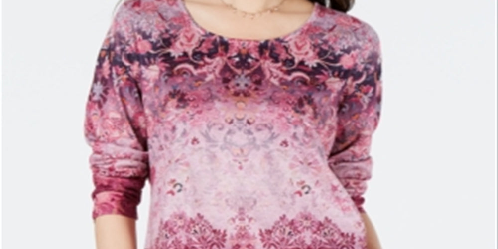 Top feminino com estampa cravejada Style &amp; Co, vermelho, tamanho X-S