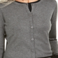 Karen Scott Cardigan Feminino com Barra Colorblock, Cinza Escuro, Tamanho Pequeno P