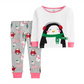 Conjunto de pijama Carter's para meninas, estampa de pinguim, tamanho 5, branco
