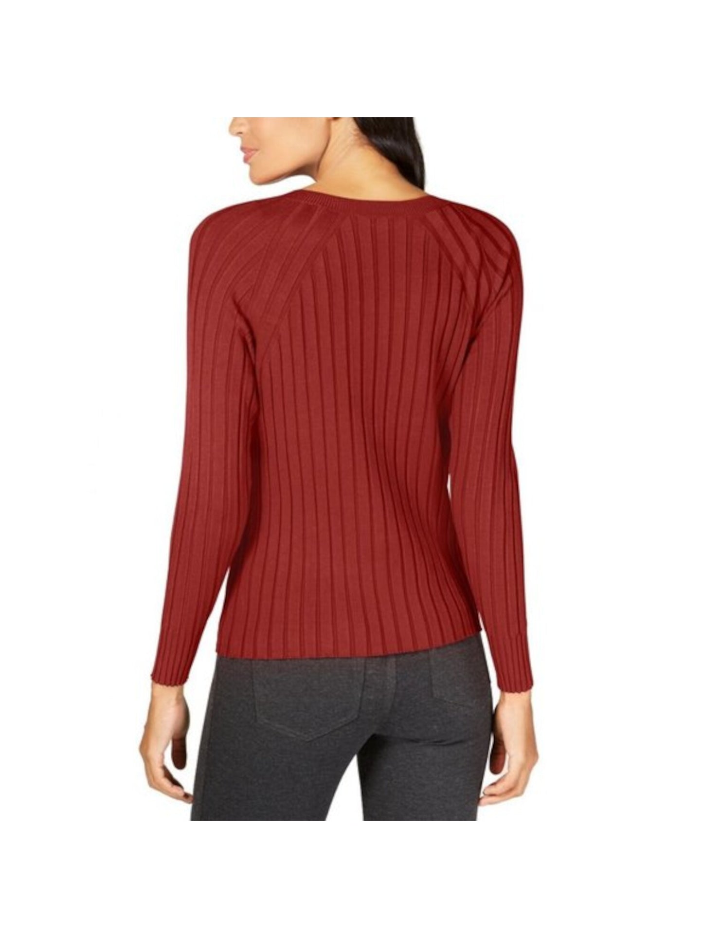 Suéter feminino com gola raglan e joia da INC International Concepts, cinza, tamanho pequeno