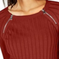 Suéter feminino com gola raglan e joia da INC International Concepts, cinza, tamanho pequeno