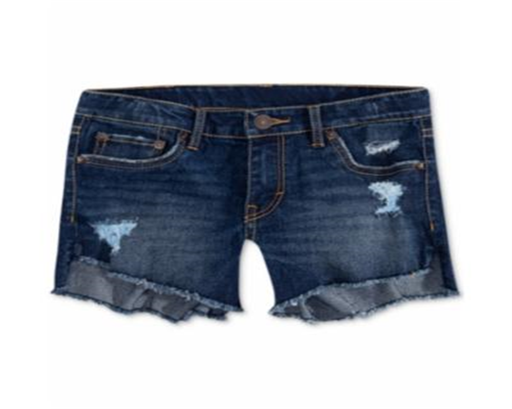 Shorts jeans Levi's Little Girls Step Up Shorty Azul Tamanho 6