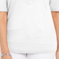 Karen Scott Blusa feminina de algodão com cadarço e manga cotovelo, branca, tamanho médio