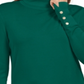 JM Collection Suéter Feminino com Mangas Apertadas e Gola Alta Verde Tamanho Médio