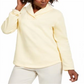 Karen Scott Suéter Feminino Esportivo Gola Xale Fleece Amarelo Tamanho P