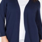 Karen Scott Cardigan Feminino Frente Aberta Azul Tamanho Pequeno Médio