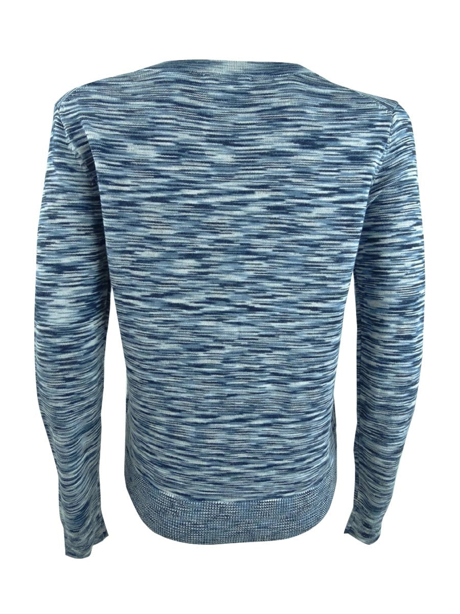 Cardigan feminino com botões tingidos no espaço, azul, tamanho pequeno, Charter Club