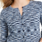 Cardigan feminino com botões tingidos no espaço, azul, tamanho pequeno, Charter Club