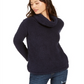 Suéter feminino estilo &amp; co com gola alta e forro de lã sintética sherpa, tamanho azul-marinho, pequeno P