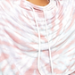 Suéter feminino com gola redonda e manga comprida tie-dye da Free People, tamanho grande, branco