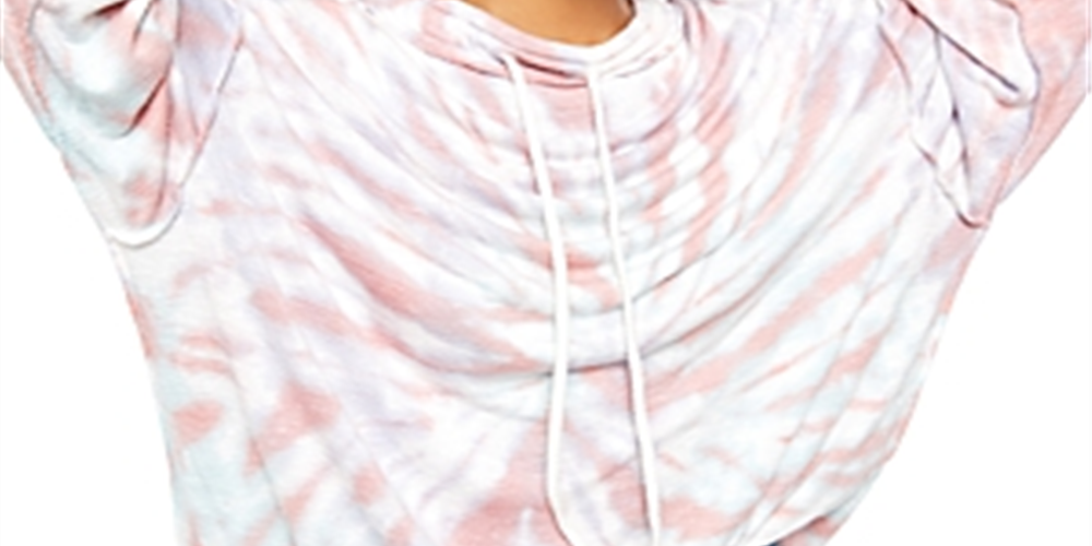 Suéter feminino com gola redonda e manga comprida tie-dye da Free People, tamanho grande, branco