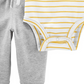 Body e calça jogger Carter's Baby Boy, 2 peças, color block, branco, tamanho 18 meses