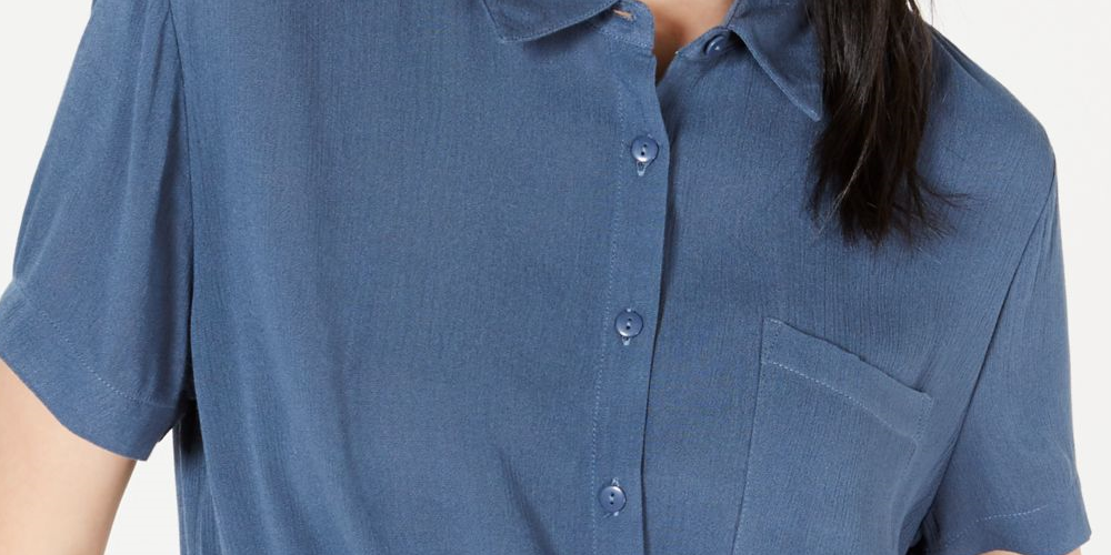 Blusa feminina com gola Hippie Rose, azul, tamanho X-G