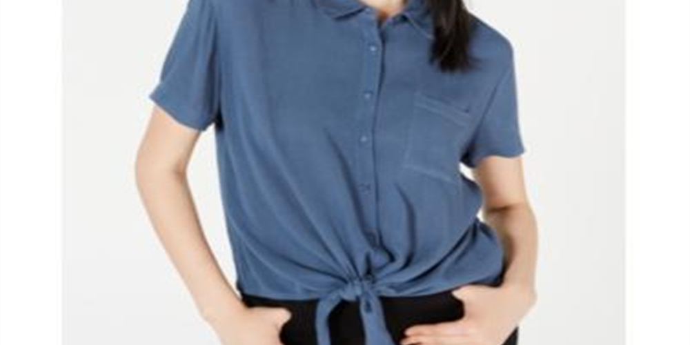 Blusa feminina com gola Hippie Rose, azul, tamanho X-G