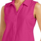 Camisa feminina sem mangas Charter Club Cotton Piquet Rosa Tamanho 14