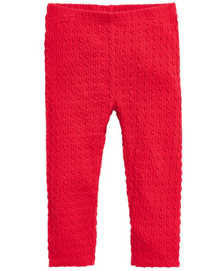 Legging texturizada First Impressions para bebês meninas, vermelha, tamanho 6 a 9 meses