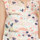 Blusa feminina estampada Maison Jules com decote dividido, branca, tamanho XX-G