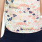 Blusa feminina estampada Maison Jules com decote dividido, branca, tamanho XX-G