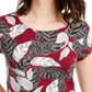 Camiseta Feminina Estampada Alfani Vinho - Folha Branca Tamanho P