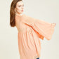Blusas femininas Free People Blush Sun Eyelet Sea of ​​Love Manga Sino Blush Tamanho Grande
