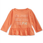 Camiseta infantil First Impressions Cotton Pie com bainha peplum laranja tamanho 0-3 M