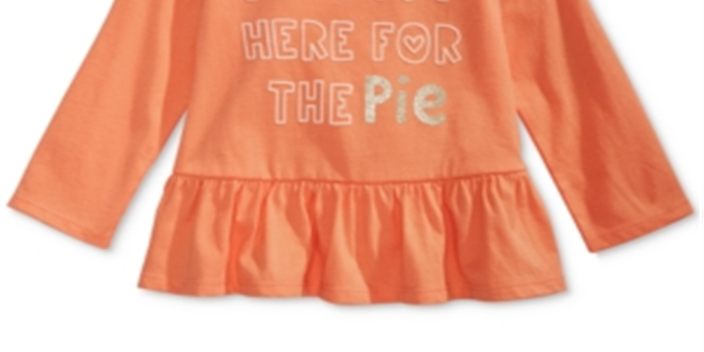 Camiseta infantil First Impressions Cotton Pie com bainha peplum laranja tamanho 0-3 M