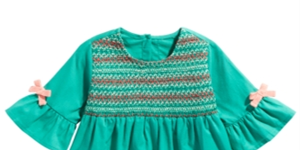 Blusa franzida para bebê First Impressions, verde, tamanho 18 meses