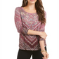 Blusa estampada feminina Style &amp; Co Organic Poise tamanho pequeno