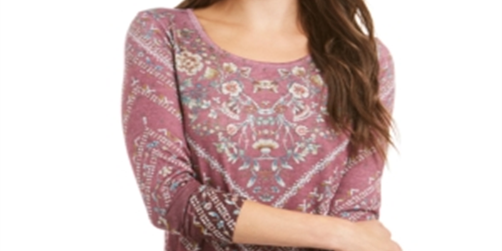 Blusa estampada feminina Style &amp; Co Organic Poise tamanho pequeno