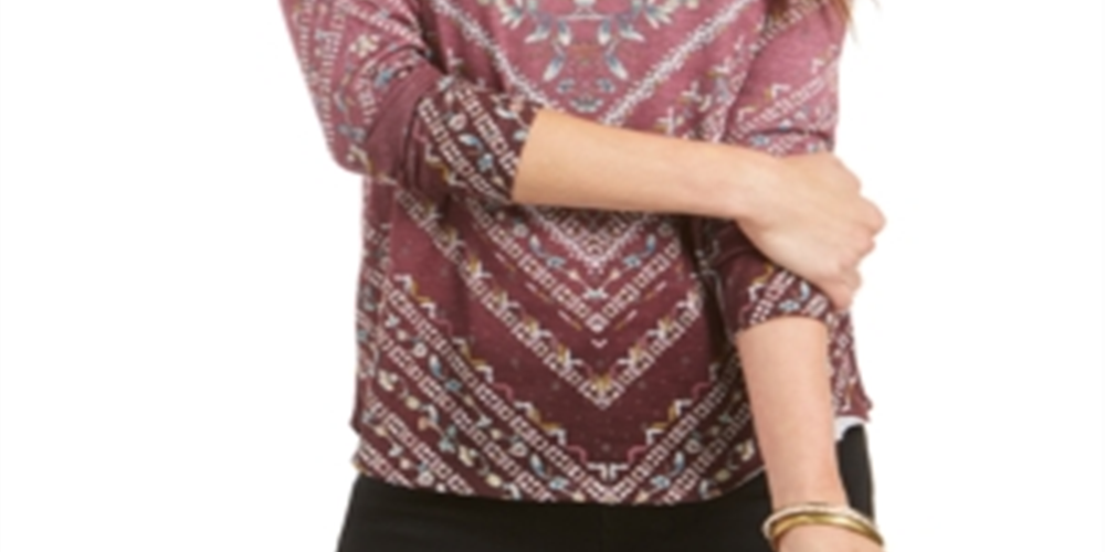 Blusa estampada feminina Style &amp; Co Organic Poise tamanho pequeno