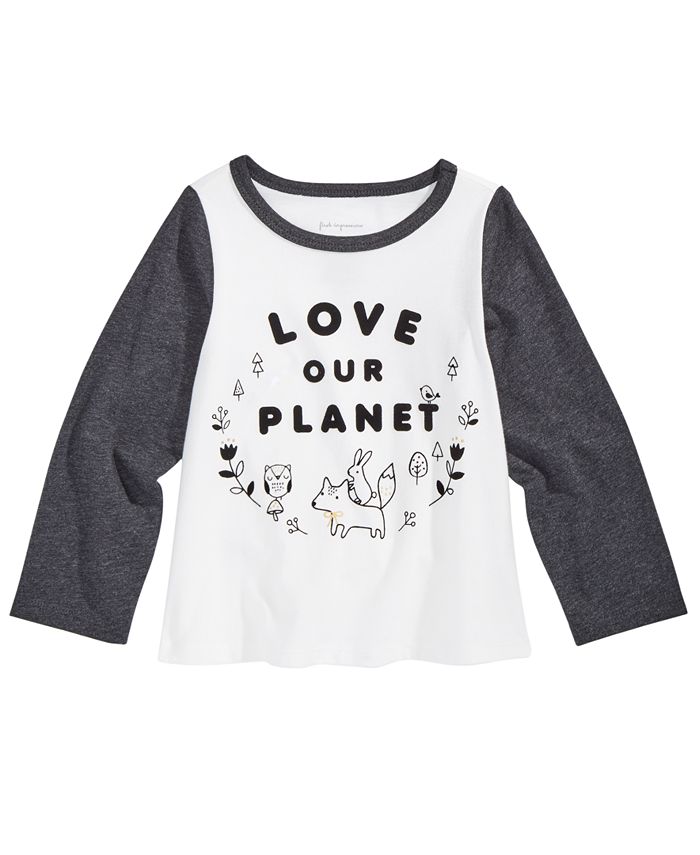 Camiseta de algodão estampada Planet Print First Impressions para bebês meninas, branca, tamanho 3-6 meses